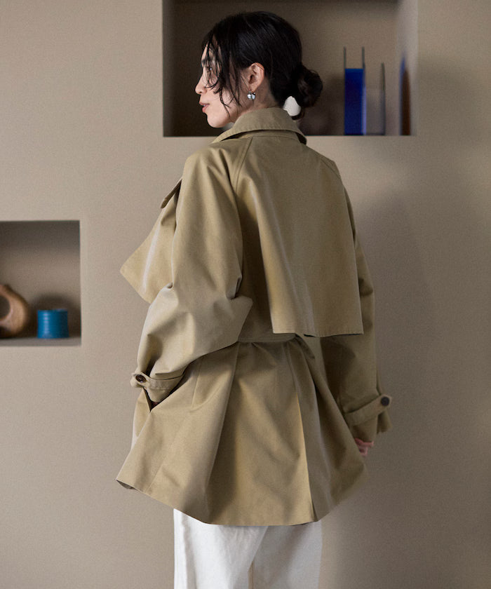 Mid-length T/C Chambray Trench Coat