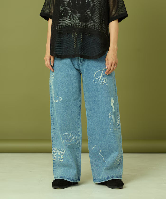 Chain Stitch Wide Denim