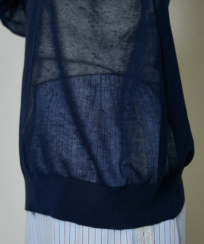 Washable linen color block henley neck knit top limited release