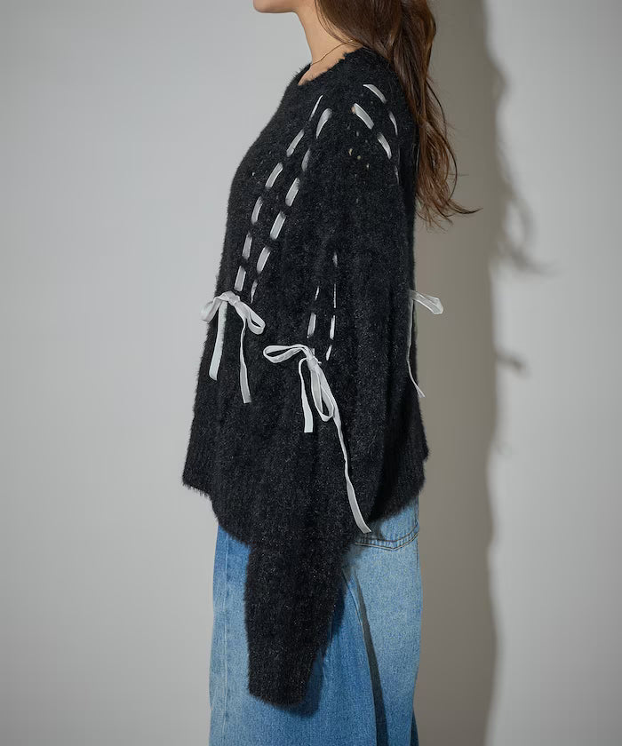 Velvet Ribbon Woven Feather Knit Limited Edition