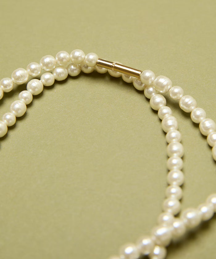 Glass Hand-rolled Pearl Long Necklace 140cm