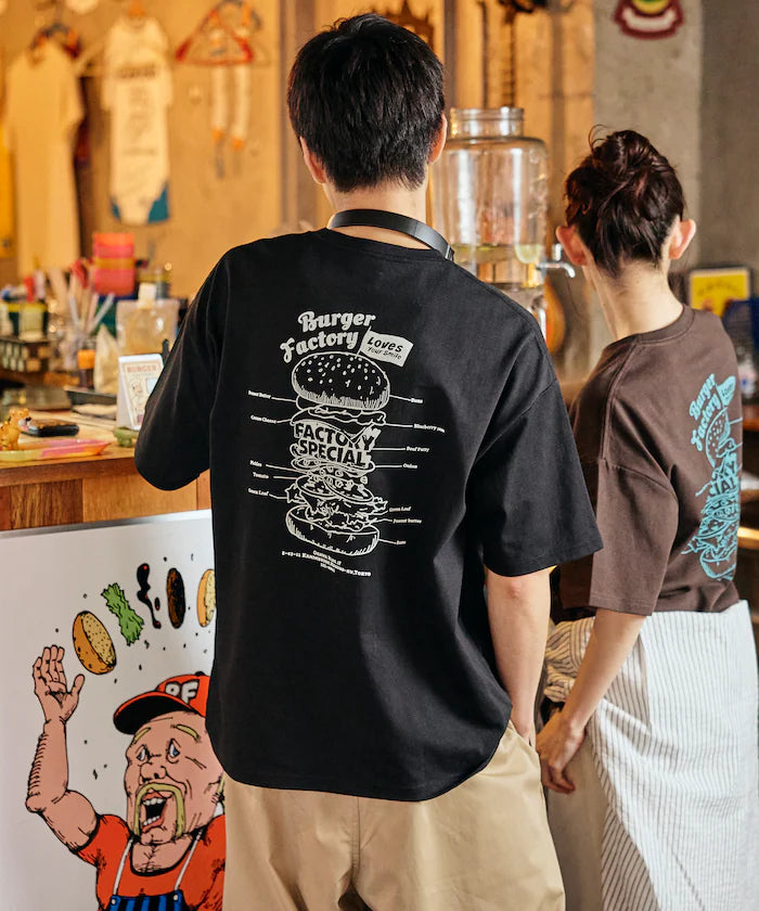 Burger Factory × FREAK'S STORE/ Burger Factory Limited Big Silhouette Back Print Crew Neck T-shirt 【Limited Edition】