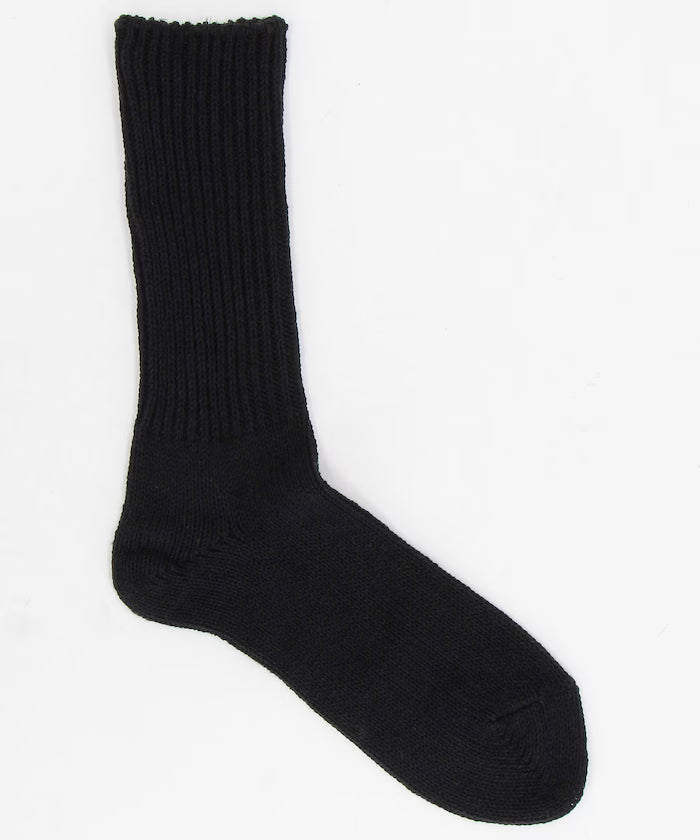 Low Gauge Ribbed Crew Socks (Fits 25.0-27.0cm) - Black