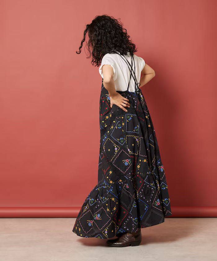 Flower Handkerchief Embroidered Camisole Dress