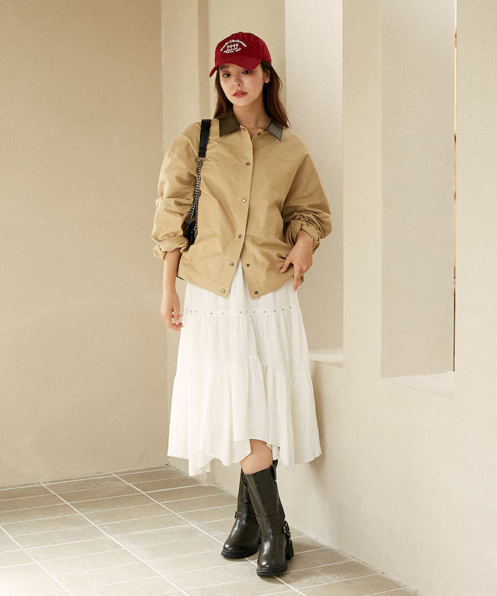 Studded Asymmetrical Tiered Skirt Limited Edition