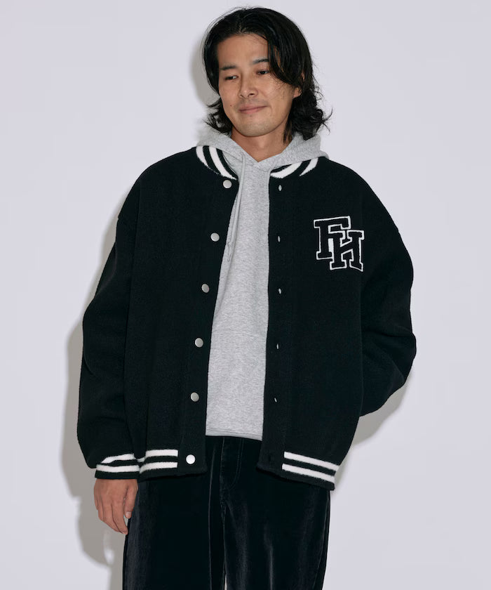 Relaxed Fit Logo Knit Varsity Jacket