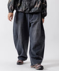 Wide Silhouette Curve Denim Pants One Wash - Light Gray