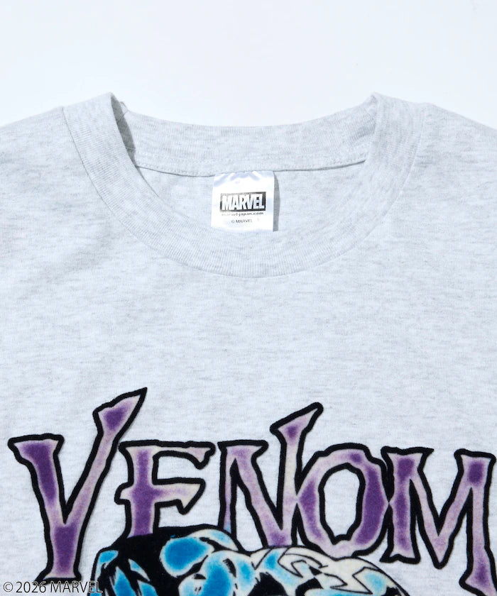 MARVEL/Venom Crew Neck T-Shirt / Static Electric Flock Processing