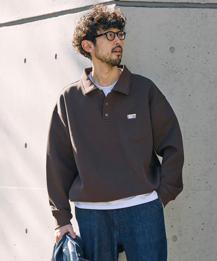 Big Silhouette Spindle Cardboard One Point Logo Polo Color Sweat