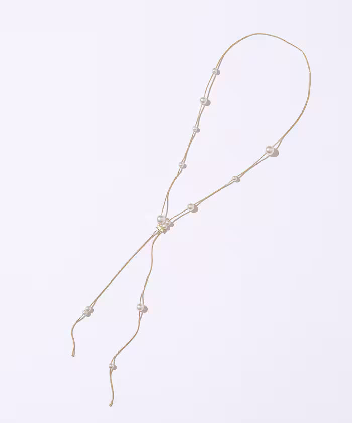 Random Pearl Long Necklace