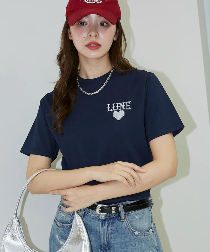 Heart Cross Stitch T-Shirt Limited Edition - Navy