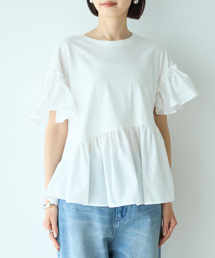 Organic Cotton Frill Sleeve T-shirt