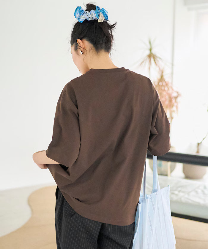 AIRDRY HIGH TECH YARN High-Performance Material 7.7 Ounces Big Silhouette Henley Neck T-Shirt / Water Absorbent Quick Dry / Heat Shield / UV Cut