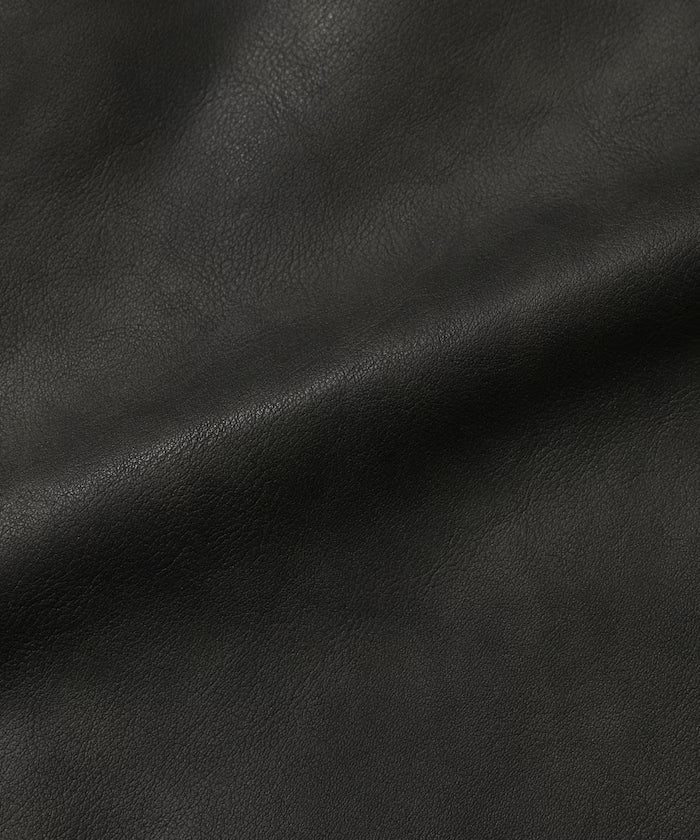 Oversized Crush Leatherette Jacket / Collar Corduroy