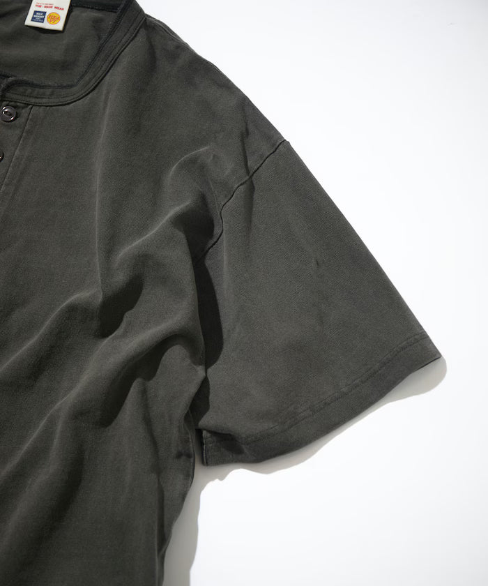 HEAVY WEIGHT/Pigment Short Sleeve Henley Neck T-Shirt/10.5 ounces