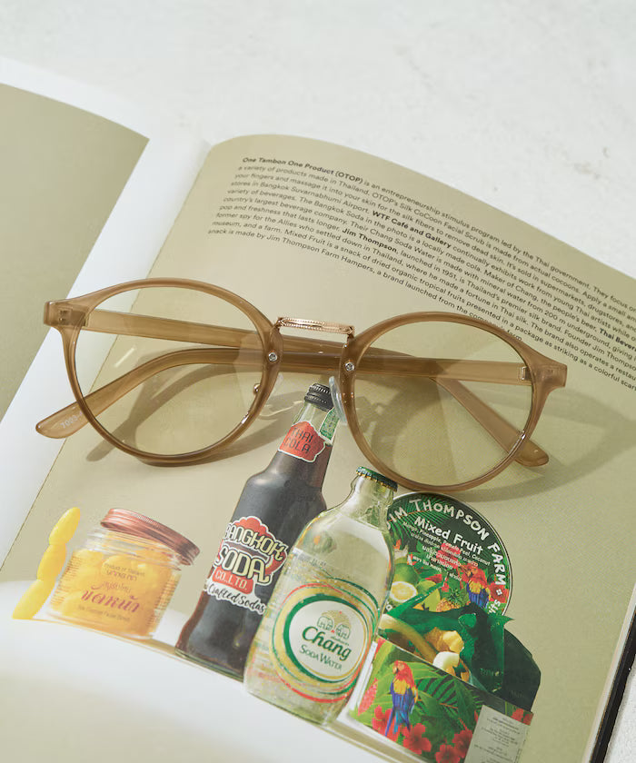 Dimming Lens Boston Fashion Glasses [Limited Edition] - Beige