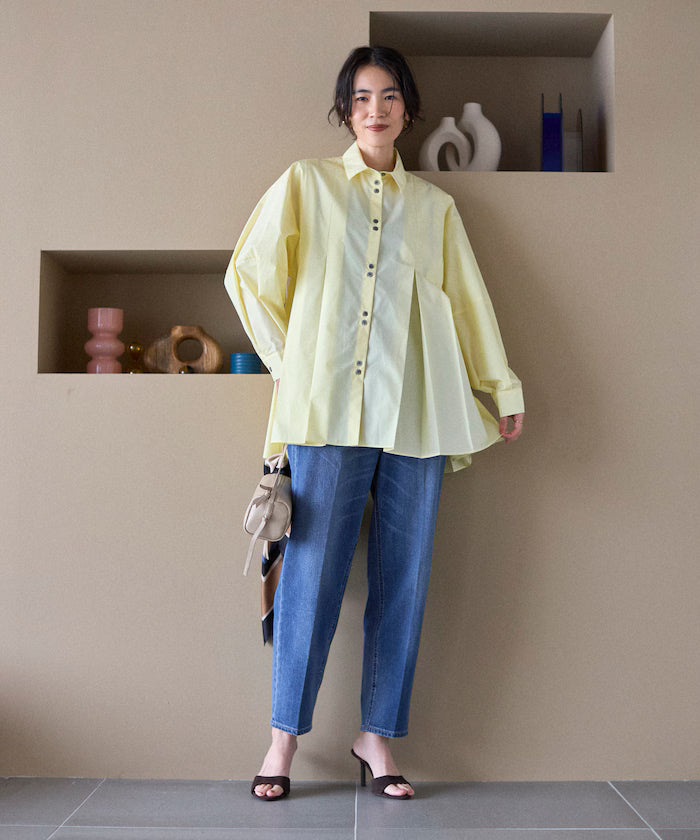 Box Stacked Balloon Sleeve Long Sleeve Shirt
