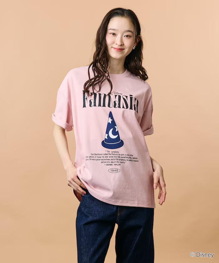 Limited Edition/DISNEY Disney Special Order Big Silhouette Front Print Crew Neck T-Shirt Fantasia