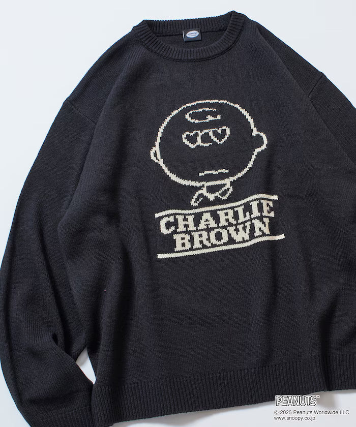 PEANUTS/Peanuts Exclusive Relaxed Fit Jacquard Crewneck Knit / Charlie Brown [Limited Edition]
