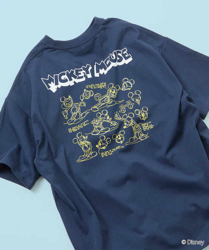 Limited Edition DISNEY Mickey Mouse Monochrome Back Print Crew Neck T-Shirt