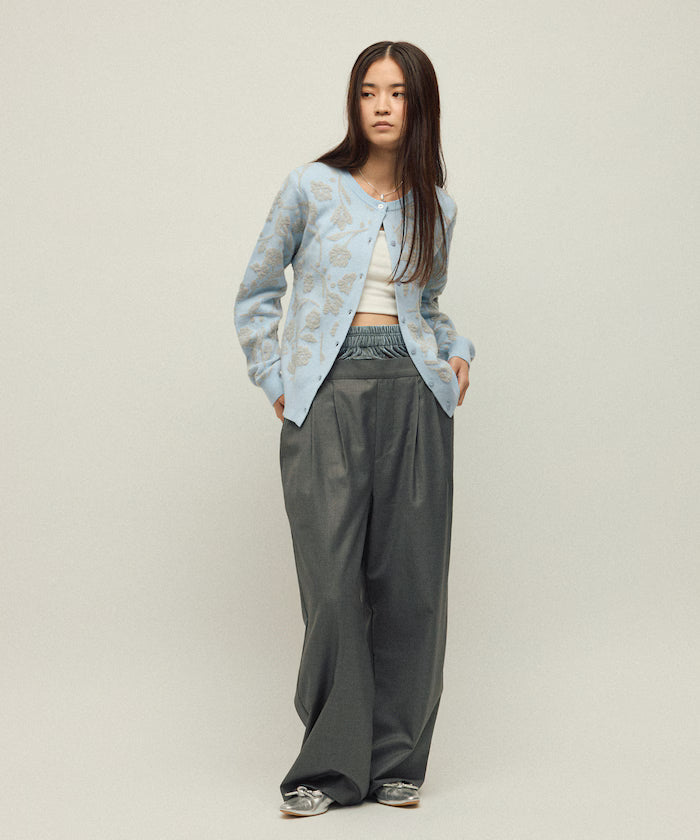 Flower Jacquard Knit Cardigan