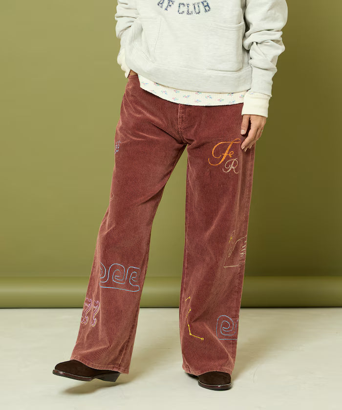 Chain Stitch Corduroy Pants