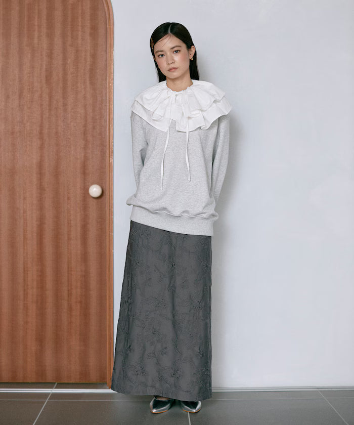 Flower Embroidery I-Line Easy Skirt