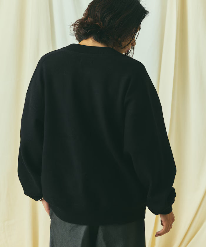 Relax Fit Relax Fit Sweat-like Knit Crew Neck Snap Cardigan [Limited Edition]