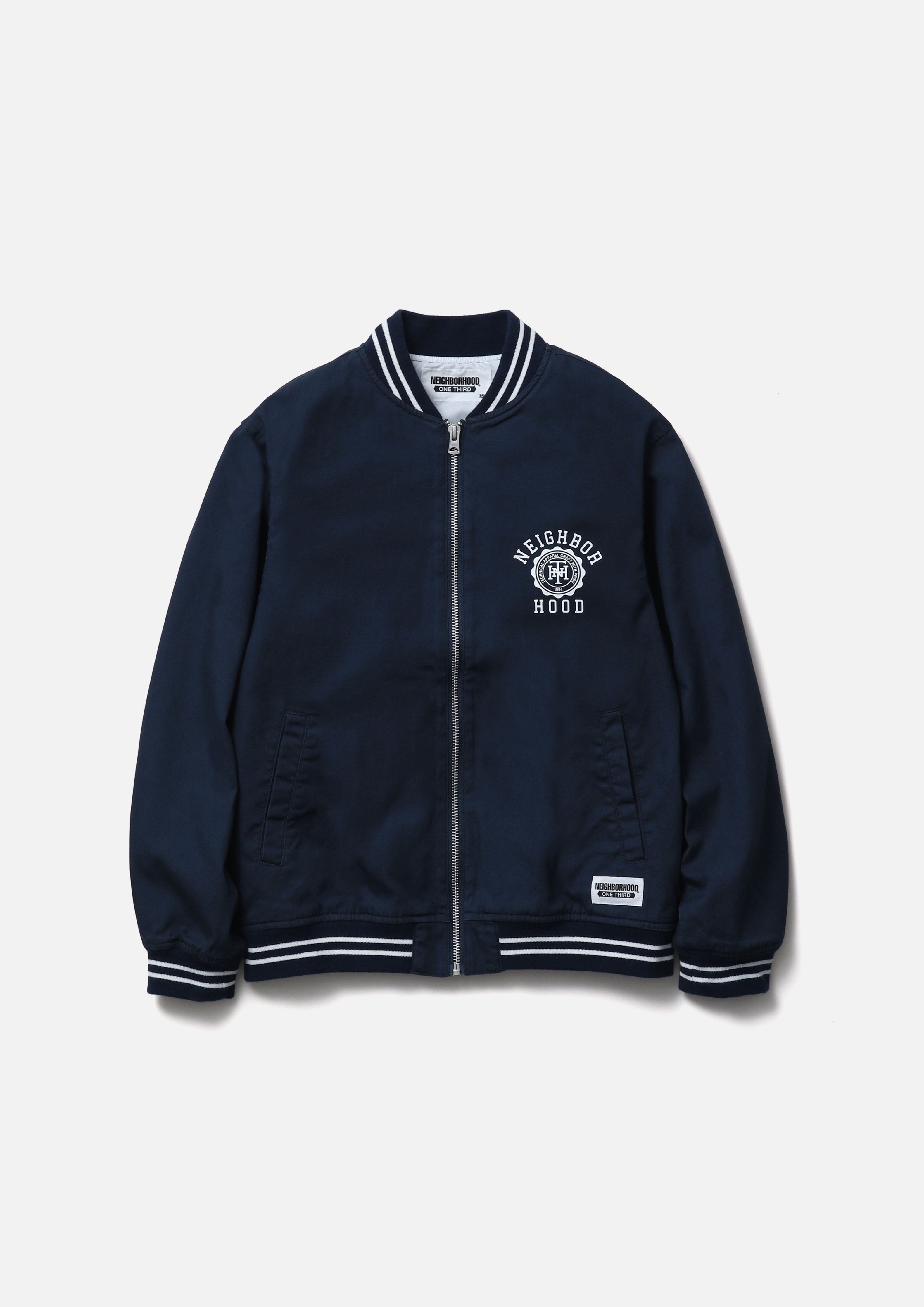 Ot Cotton Zip Award Jacket - NAVY