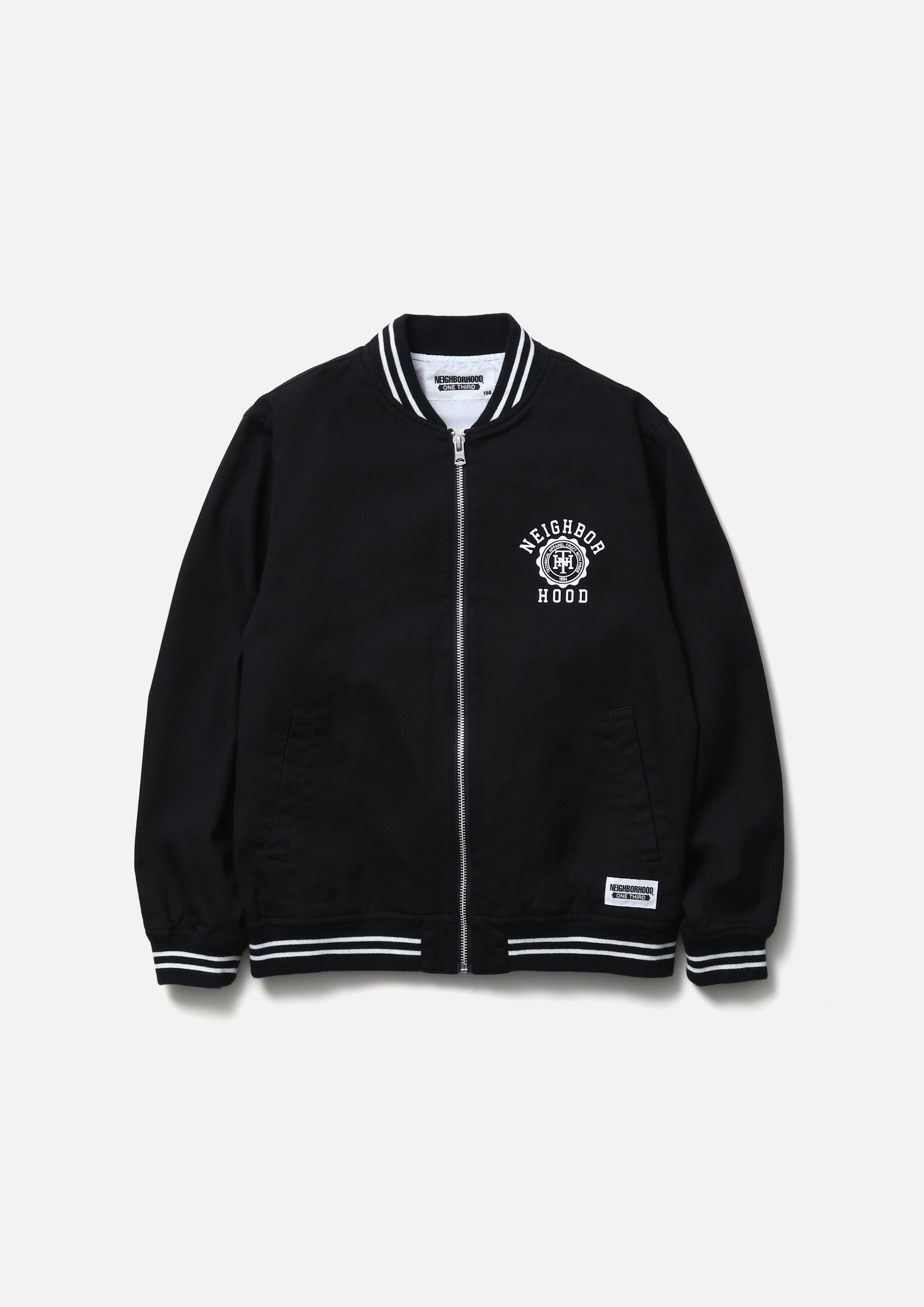 Ot Cotton Zip Award Jacket - BLACK