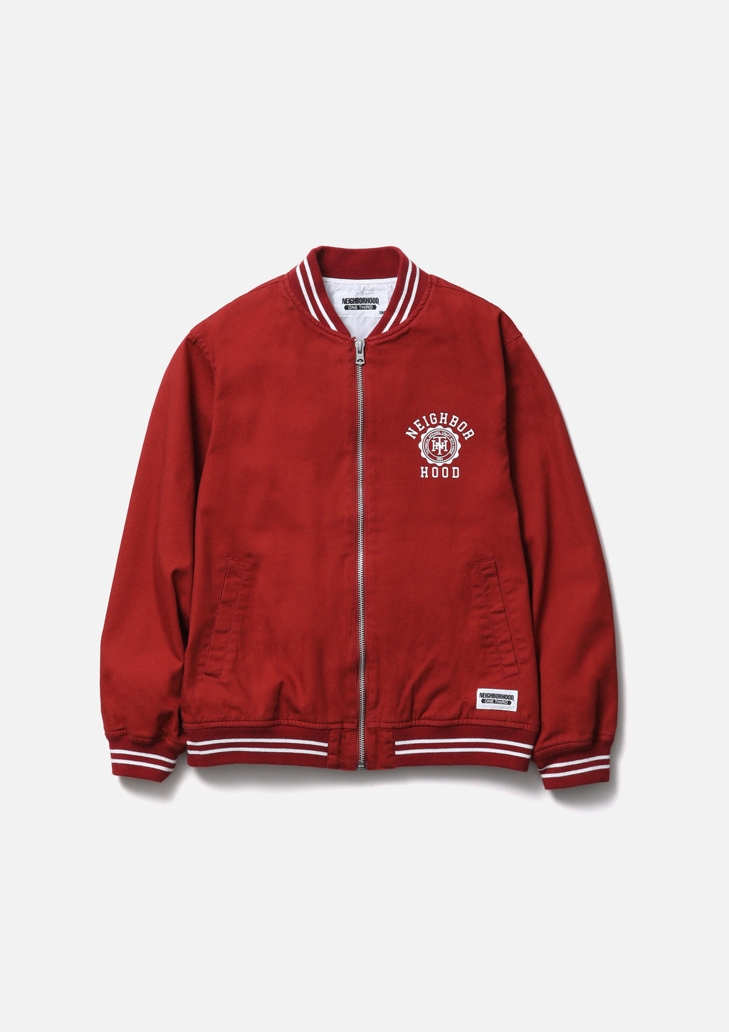 Ot Cotton Zip Award Jacket - BURGUNDY