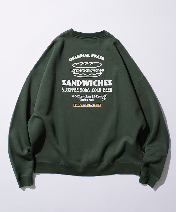 LANDER SANDWICHES×FREAK'S STORE/ Lander Limited Edition Big Silhouette Back Print Crewneck Sweat 【Limited Release】