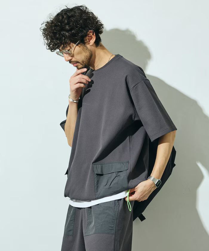 Side Pocket Spindle Tech Thermal Short Sleeve T-Shirt / Big Silhouette