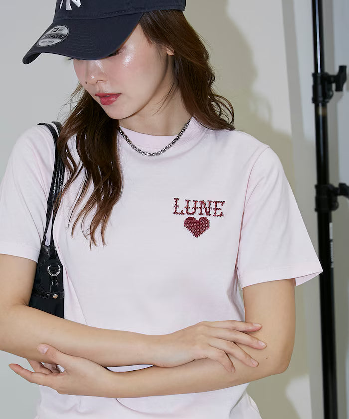 Heart Cross Stitch T-Shirt Limited Edition - Pink