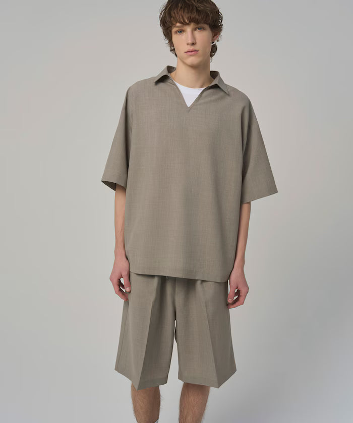 Functional Fabric Pullover Short Sleeve Shirt Set 3-piece Set / Washable / UV Cut / Quick Dry / Cool Touch