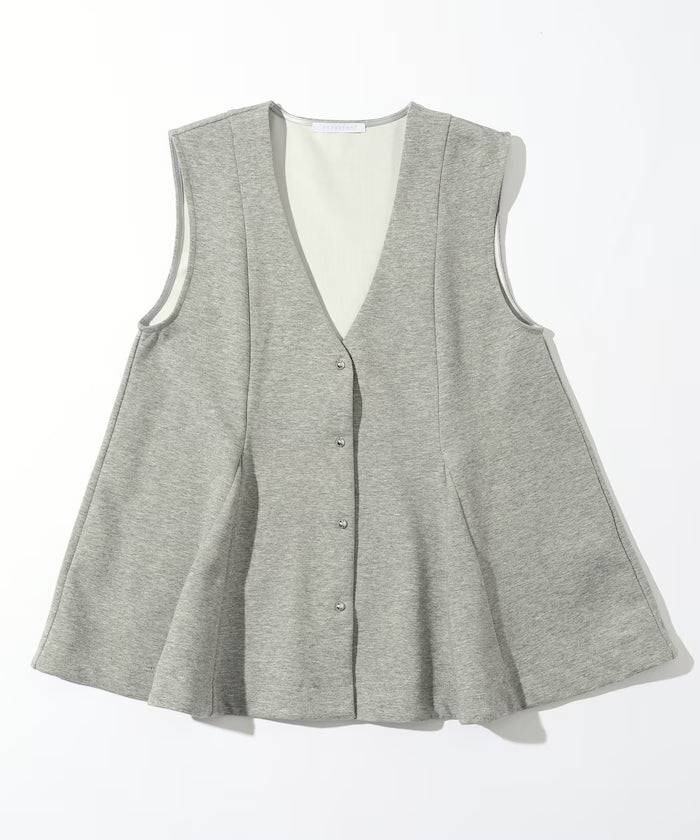 Cardboard Peplum V-Neck Vest