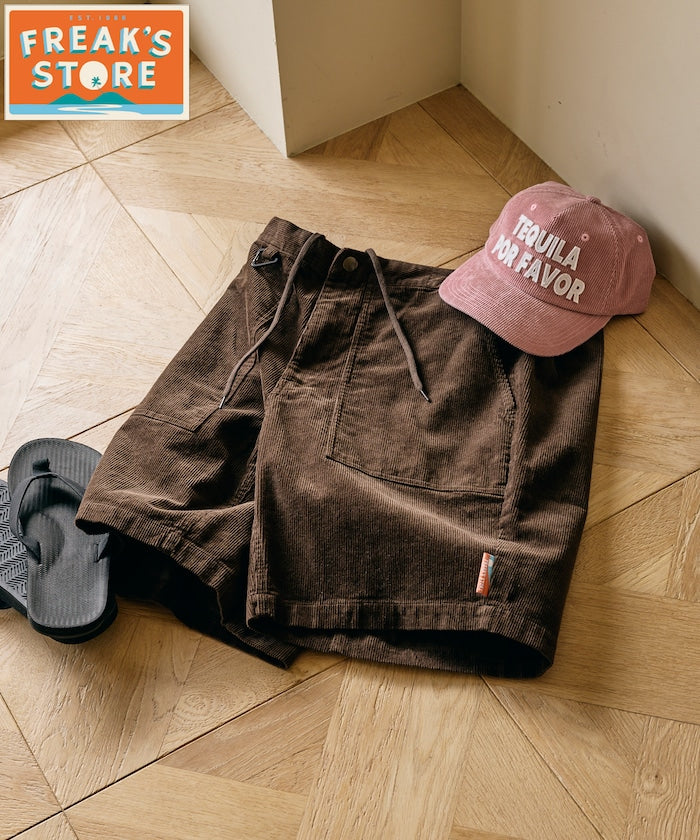 FREAK'S STORE for BEACH & FES Summer Corduroy Easy Shorts - Brown