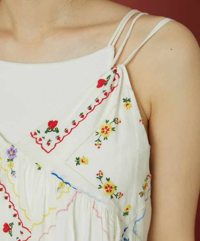 Flower Handkerchief Embroidered Camisole Dress