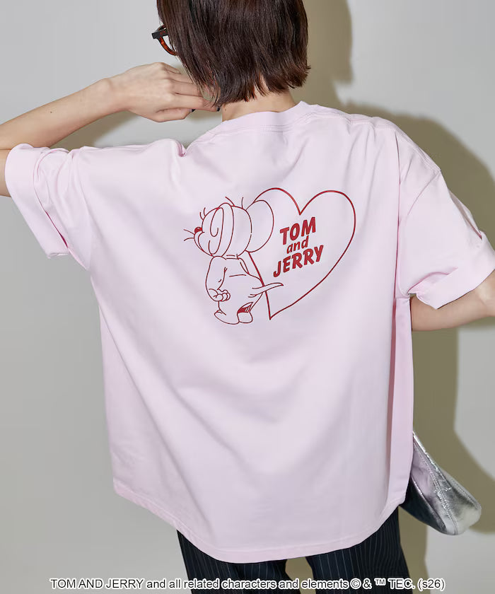 <Functional Material> TOM AND JERRY Heart Graphic T-Shirt Limited Edition