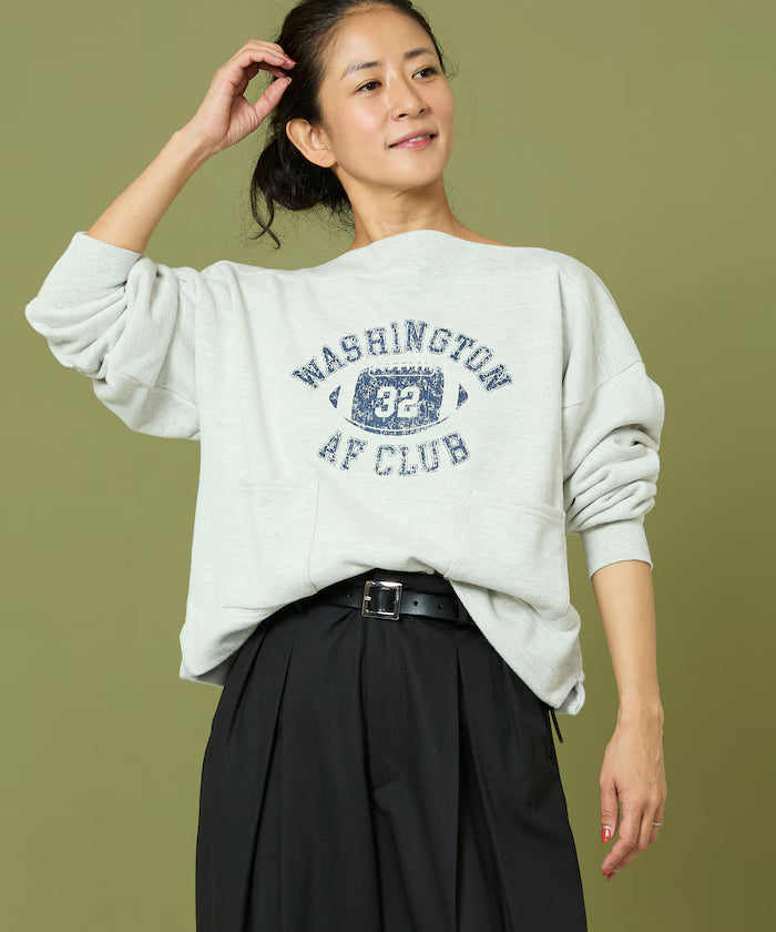 Boat Neck Short Sweatshirt