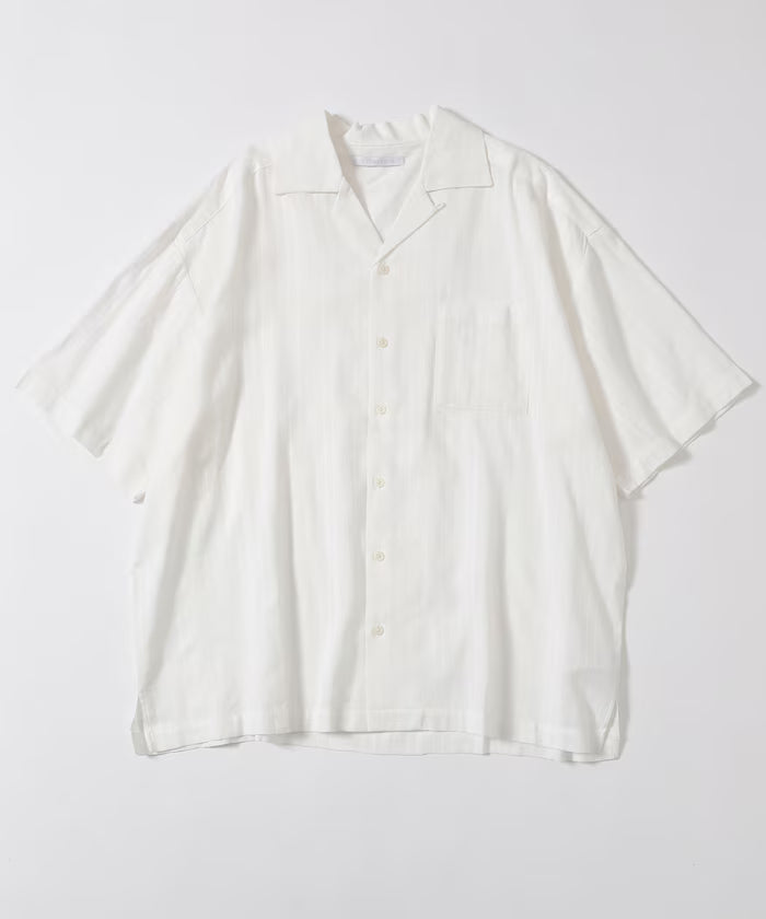 Dobby Weave Short Sleeve Open Collar Shirt / Big Silhouette