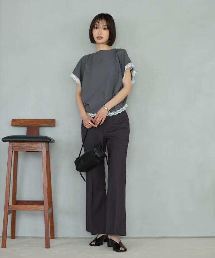 Handkerchief Sleeve Shirring Blouse