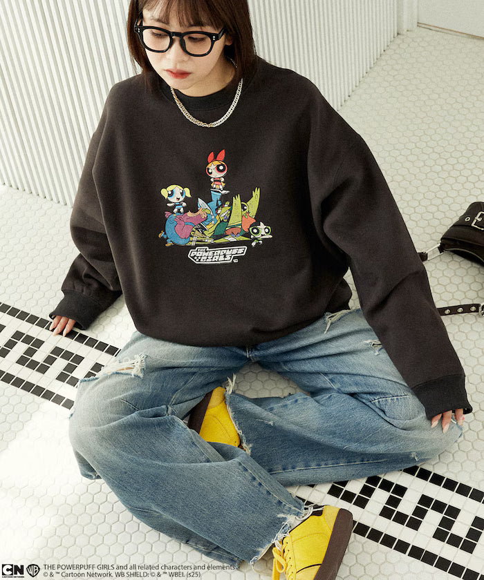 The Powerpuff Girls Front Art Crew Neck Sweatshirt Limited Edition