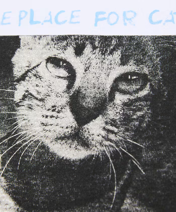 Big Silhouette Back Print Crew Neck T-Shirt / CAT Photo 【Limited Edition】