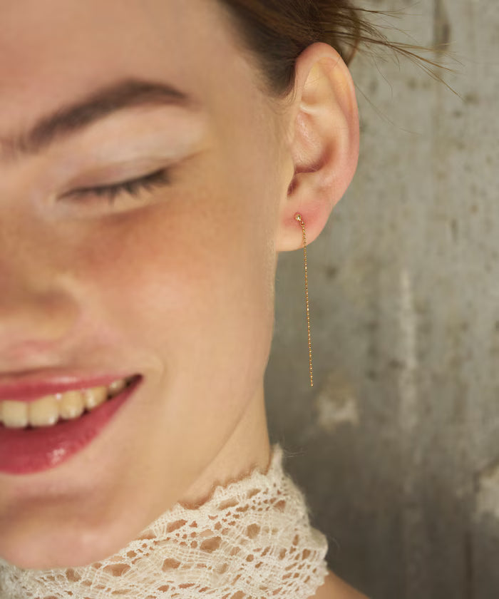 【April 1st 12:00 release】K10 dot chain earrings / for both ears