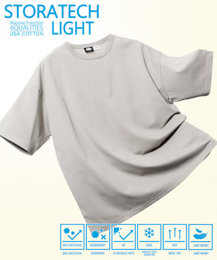 STORATECH Lightweight Basic Silhouette T-Shirt/Antibacterial/Odor-resistant/Antimicrobial/UV Protection/Contact Cooling/Moisture-wicking 【Limited Edition】 - Greige