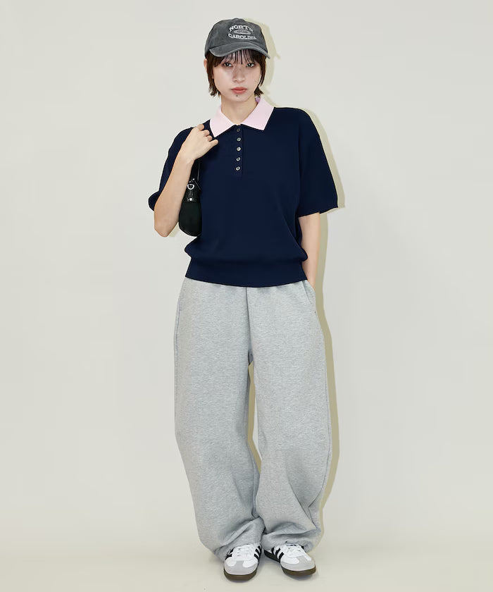 Color Scheme 2-Panel Collar Short Sleeve Knit Polo Shirt Limited Edition