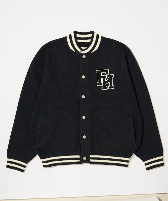 Relaxed Fit Logo Knit Varsity Jacket