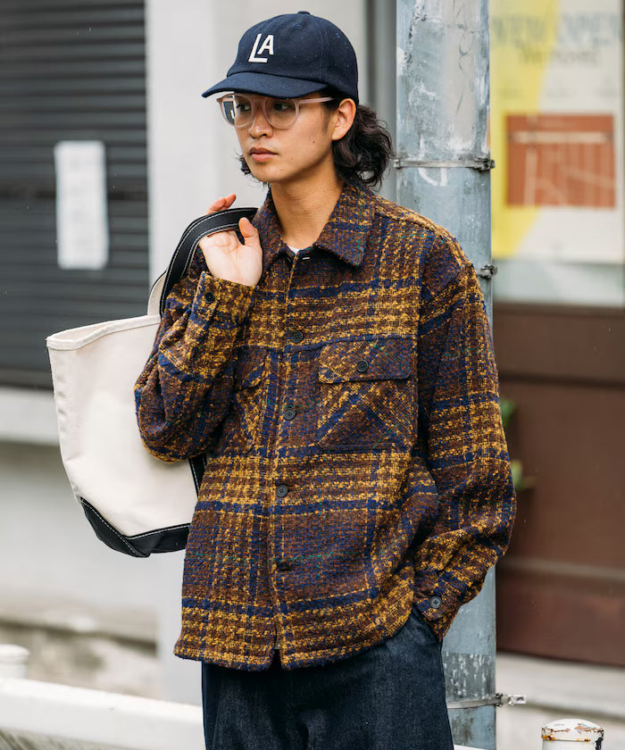 Poly Tweed CPO Check Shirt Jacket
