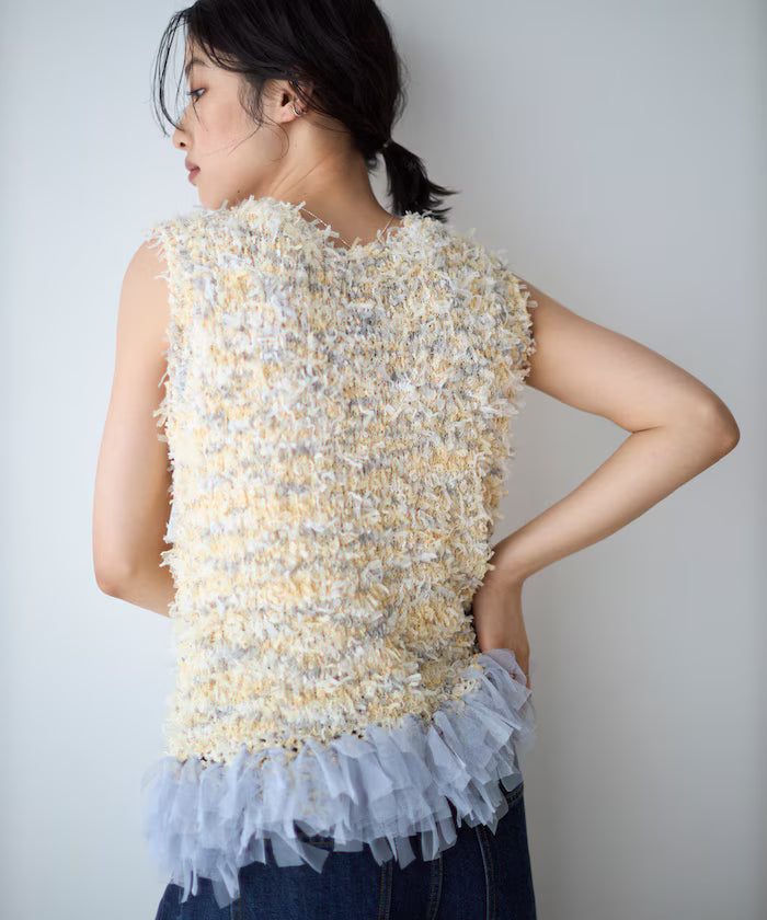2WAY Fringe Hem Knit Vest